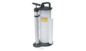 Stealey oil extractor pump with transparent container and handle, designed for efficient fluid extraction in automotive applications.