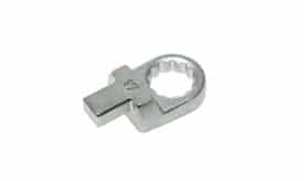 Metal wrench tool featuring a cross handle design and a hexagonal socket for various fastening tasks.