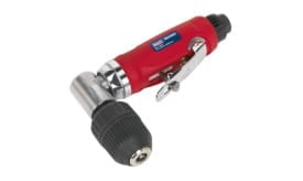 Sealey air angle die grinder with adjustable speed control and ergonomic grip, suitable for precision grinding tasks.