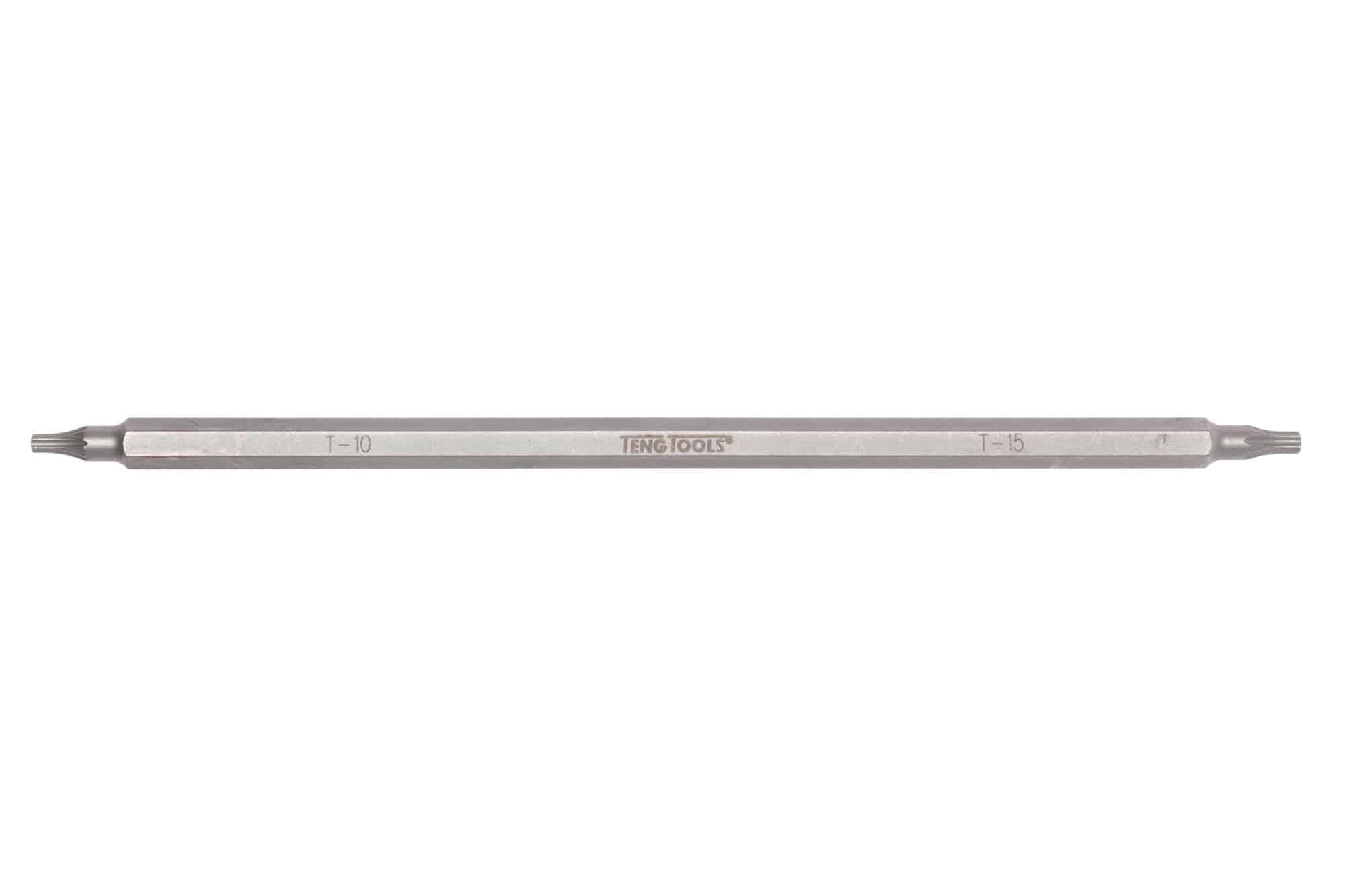 Teng Tools T-10 and T-15 screwdriver bit, made of durable metal, designed for precision fastening in various applications.