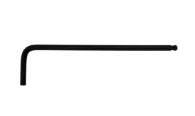 Black hex key tool with L-shaped design for fastening and loosening hex screws and bolts, essential for DIY and assembly tasks.