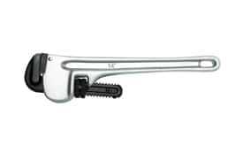 14-inch adjustable wrench with a metallic finish, ideal for plumbing and mechanical tasks, featuring a smooth grip and adjustable jaw.