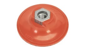 Red rubber suction cup with a central metal insert, designed for secure attachment to smooth surfaces, ideal for various applications.