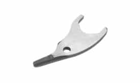 Metal tool component designed for machinery applications, featuring a unique shape and durable construction, ideal for precision tasks.