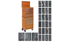 Tool Chest Combination 14 Drawer with Ball Bearing Runners - Orange & 1179pc Tool Kit