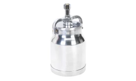Stainless steel pressure sprayer with a metal handle and nozzle, designed for efficient liquid dispensing in various applications.