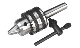 B16 keyless chuck with a 1-13mm capacity and a tightening key, suitable for various drilling applications.