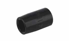Black socket wrench adapter designed for various sizes, ideal for automotive and mechanical tasks, featuring a durable construction.