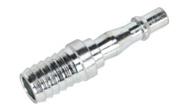 Metal hose connector featuring a threaded design for secure attachment, suitable for various plumbing and gardening applications.