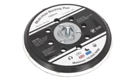 150mm multi-hole backing pad designed for sanding applications, featuring a medium density and maximum speed of 12,000 RPM.