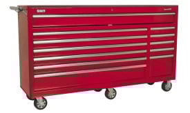 Rollcab 12 Drawer with Ball Bearing Runners Heavy-Duty - Red
