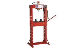 20 ton hydraulic press machine with adjustable pressure gauge and sturdy frame for metalworking and fabrication tasks.