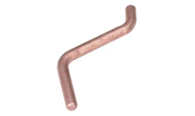Copper L-shaped connector for plumbing and electrical applications, durable and corrosion-resistant.