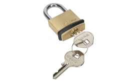 Sealey brass padlock with two keys, durable security solution for various applications, featuring a sturdy design and reliable locking mechanism.