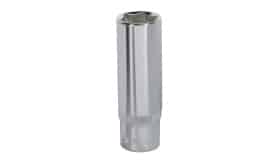 12mm chrome socket tool designed for use with ratchet wrenches, featuring a polished finish and durable construction.
