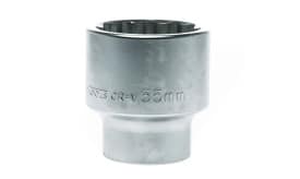 55mm chrome vanadium socket tool for automotive and mechanical applications, featuring a six-point design for enhanced grip.