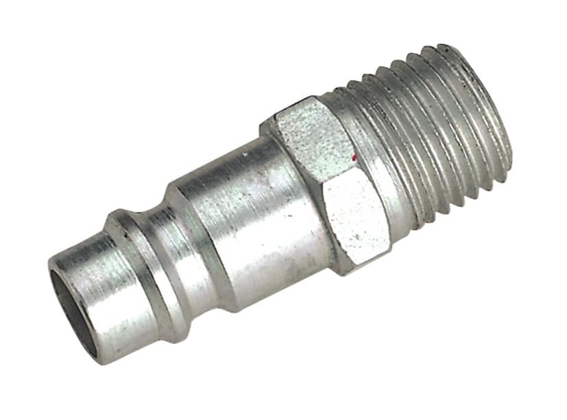 Metal hose connector featuring a threaded end for secure attachment, ideal for plumbing and irrigation applications.