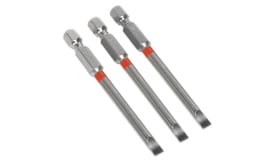 Power Tool Bits Slotted 5mm Colour-Coded S2 75mm 3pc