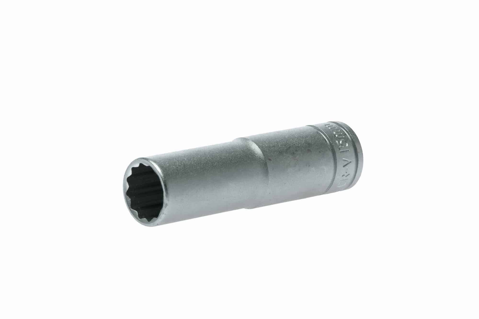 17mm chrome vanadium socket tool with a six-point design for improved grip and torque application.