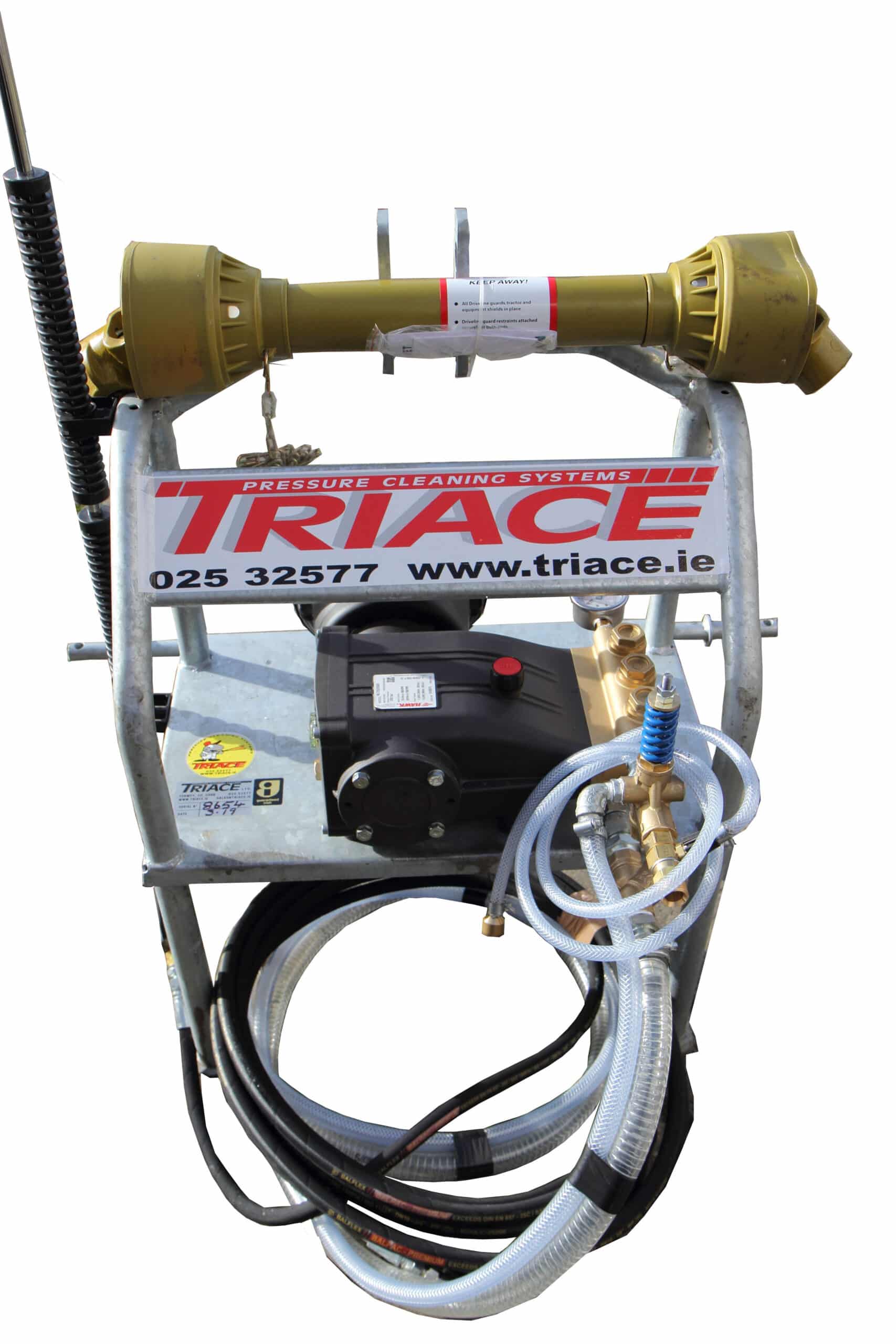 Triace NLT2525 Tractor PTO Pressure Washer with NLT2525 Hawk Pump (540/1000 RPM) Heavy-Duty Farm & Equipment Cleaning | Pressure Gauge, 1200mm Lance - Triace