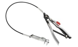 Heavy-duty wire pulling tool with adjustable grip and cable, ideal for electrical installations and repairs.