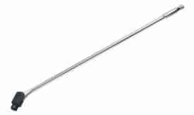 Chrome socket wrench extension bar for automotive and mechanical tasks, featuring a durable design and a 3/8-inch drive.