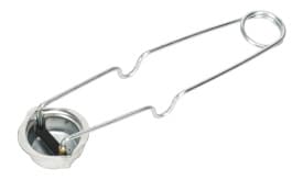 Metal bottle cap remover tool with a sturdy handle and cap holder for easy bottle opening, ideal for home and bar use.