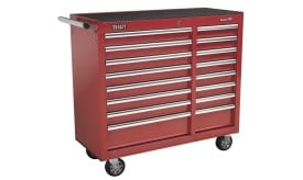 Rollcab 16 Drawer with Ball Bearing Runners Heavy-Duty - Red