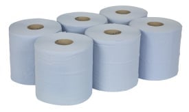 Paper Roll Blue 2 Ply Embossed 150mtr Pack of 6