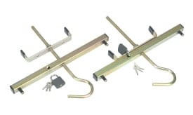 Heavy-duty security locking bracket set with keys for enhanced protection and stability, suitable for various applications.