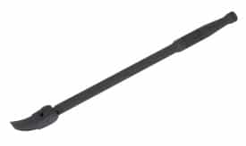 Heavy-duty adjustable wrench with a long handle and a curved jaw for gripping various sizes of nuts and bolts.
