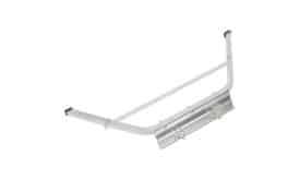 Aluminium ladder hook featuring a storage tray and multiple hooks for tools, designed for easy access and organisation.