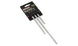 Sealey 3-piece extension bar set for 1/4 inch and 3/8 inch drive, featuring durable chrome finish and various lengths for versatile use.