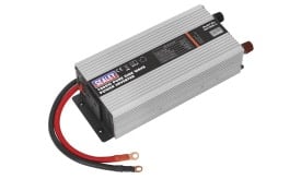 Sealey 700W pure sine wave power inverter with red and black cables, suitable for various applications.