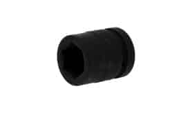 3/8 inch drive socket adapter with a black rubber grip for enhanced torque and grip during use.
