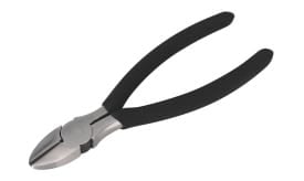 High-quality cutting pliers with ergonomic black handles and stainless steel jaws for precision cutting and gripping tasks.