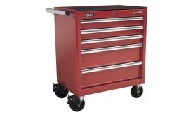 Rollcab 5 Drawer with Ball Bearing Runners - Red