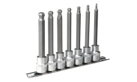Hex Ball-End Socket Bit Set 7pc Metric 3/8"Sq Drive 100mm
