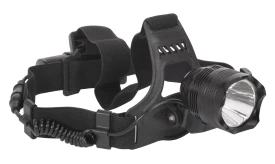 Adjustable LED headlamp featuring a durable strap and bright light, suitable for outdoor activities and hands-free illumination.