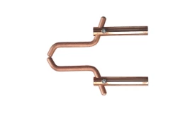 Copper pipe hook set featuring two hooks with a sturdy design, suitable for various applications in plumbing and construction.