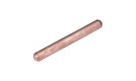 Copper rod used in electrical applications, featuring a smooth cylindrical shape and metallic finish, ideal for conductivity and durability.