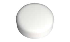 White round lid for cosmetic container, suitable for creams and balms, made from durable plastic material, smooth finish.