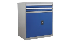 Industrial Cabinet 2 Drawer & 1 Shelf Double Locker