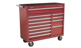 Rollcab 12 Drawer with Ball Bearing Runners Heavy-Duty - Red