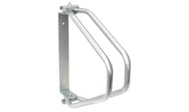 Heavy-duty steel bike rack bracket designed for secure bicycle storage, featuring a robust and durable construction for long-lasting use.