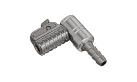 Metal air hose connector with a quick-release mechanism for efficient attachment and detachment of air hoses.