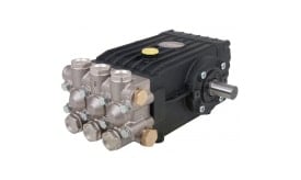 High-pressure water pump with multiple outlets and robust design for efficient fluid transfer in various applications.