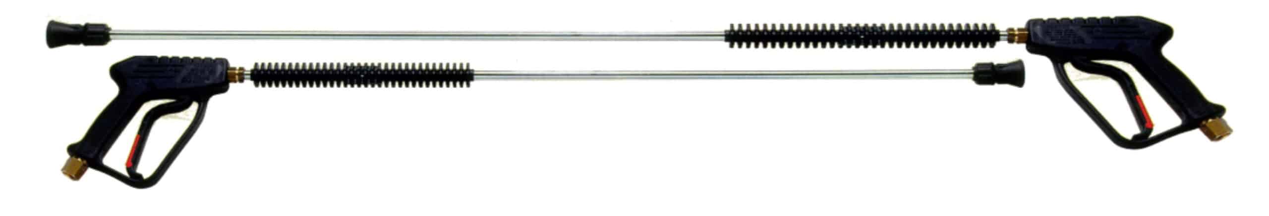 High-pressure washer lance set with ergonomic handles and adjustable nozzles for efficient cleaning tasks.