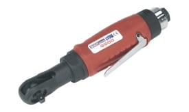 Sealey air ratchet wrench with a red handle and black head, designed for efficient fastening and loosening of bolts and nuts.