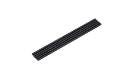 Set of eight black reusable straws suitable for various beverages, made from durable material, eco-friendly and stylish.